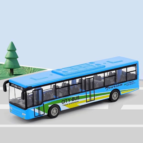 Alloy Bil 15Cm Bus Model Trykstøbt Dobbeltdækker Træk Tilbage Køretøj OneSize