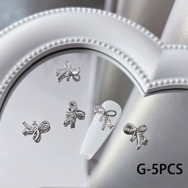 5 ST 3D Nail Art Crystal Fjärilsdekorationer Berlocker DIY Manic G