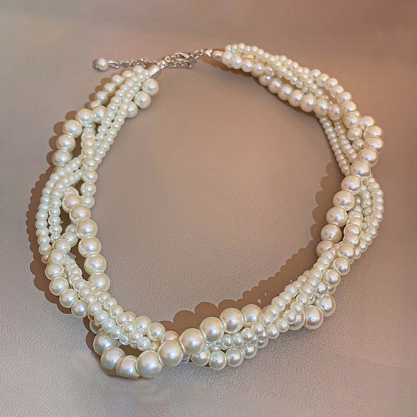 Twining Pearl Choker Halskæder Til Kvinder Geometriske Halskæder Je onesize