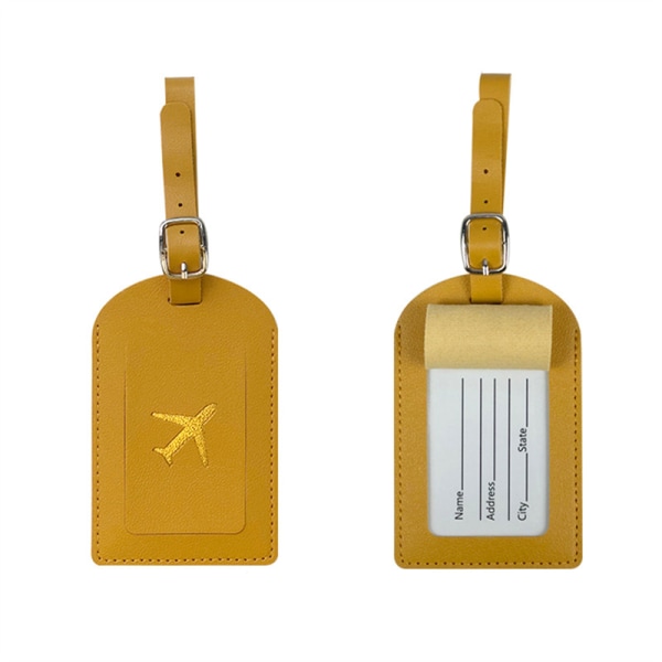 Yksinkertainen passipidike ja matkalaukkulappu nahkaiset matkasarjat Coup Yellow luggage tag