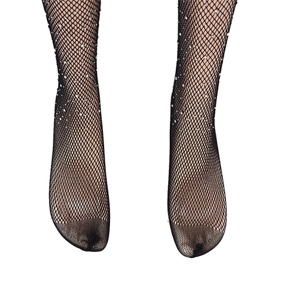 Uudet naisten kristalli tekojalokiviä mesh, sukat T Black 76cm