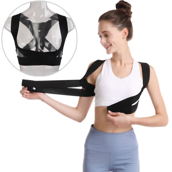 Justerbar elastisk rygg for kvinner Beltestøtte Posture Corrector Br Red（M）