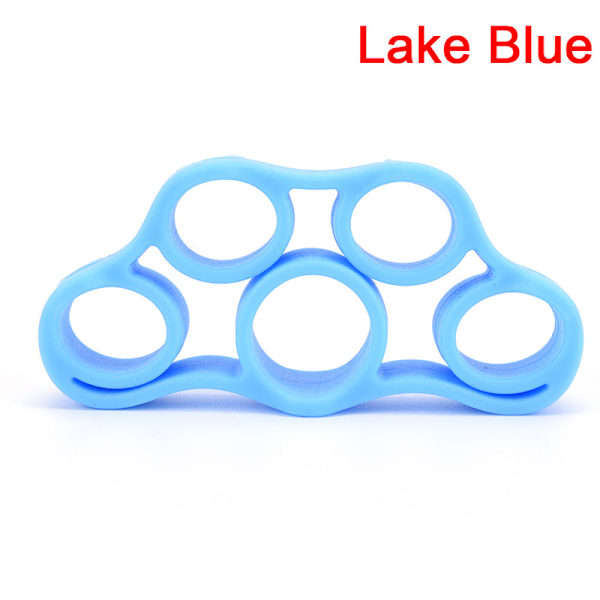 Hand Finger Strength Exerciser Trainer Strengthener Grip Resist Lake blue 7.5*4cm