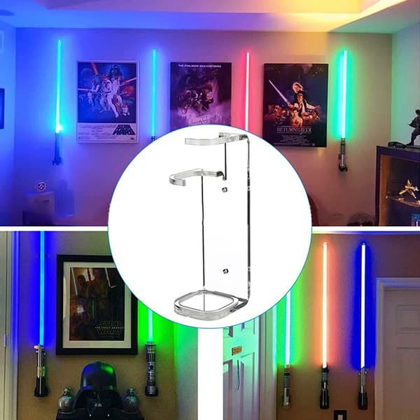 Akryl Clear Light Sabre Stativ Väggfäste Förvaringsställ med Sc Black