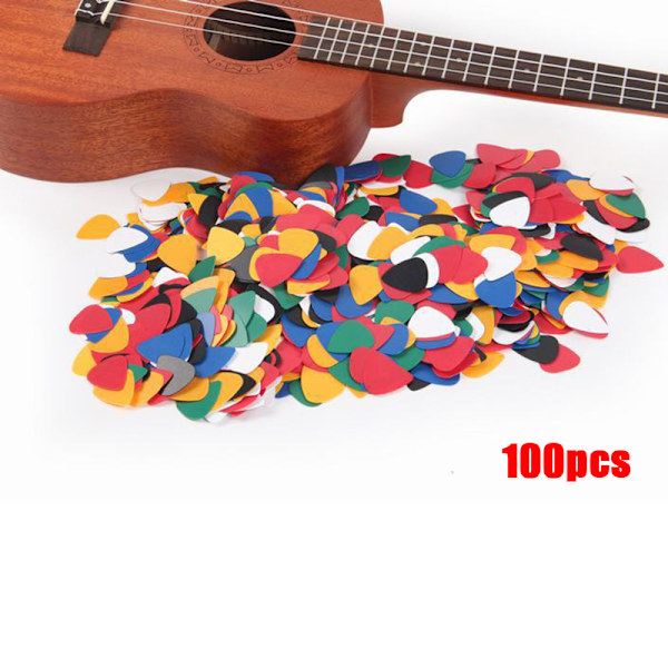 100 st ABS akustisk ukulele bas elektriska gitarrspel Plectrum 100pcs