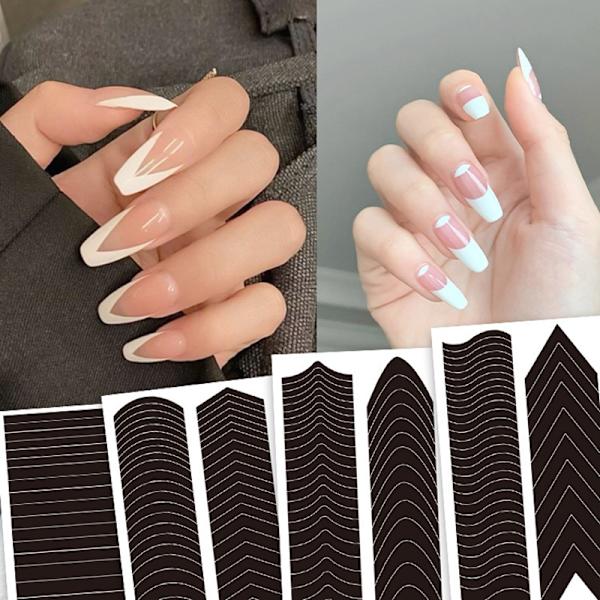 Nail Art Form ranskalainen stensiili mustesuihkumalli Kynsitarrat Mani H313