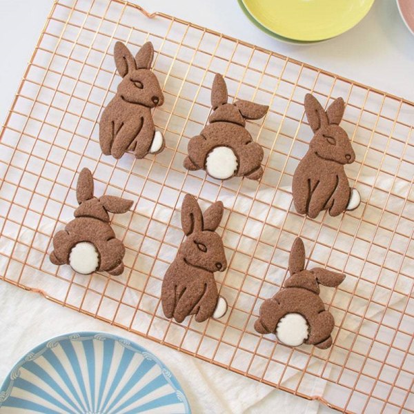 1/2 stk e Bunny Cookie ters DIY Kjeksform Kjøkken Baking Acce 2PCS