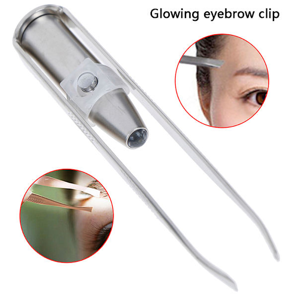 1 Stk Led Lys Rustfrit Stål Make Up Tool Øjenbryn Skønhed Hår onesize