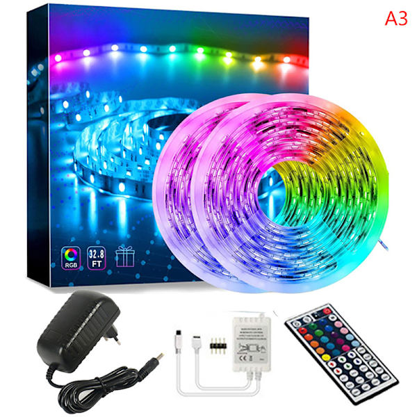 2X LED Strip Light RGB 5050 44 knappar infraröd kontroll För TV Comp EU