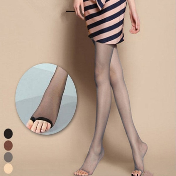 Naisten ohuet, erittäin ohuet sukkahousut, sukkahousut, avoimet varvashousut Grey 75cm