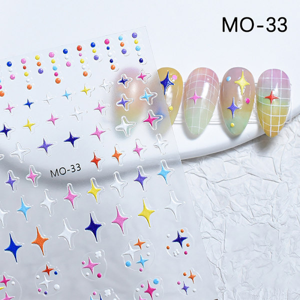 Nail Decals Kohokuvioitu Star Itseliimautuva 5d Hollow Love Star Nai asterism