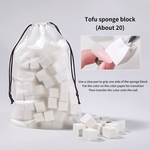 20/50 kpl Beancurd Cube Gradient Nails Sienet Kynsigeeli Taputus Silver Clip
