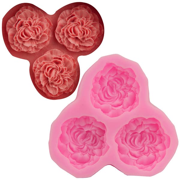 Peonblomst Silikonform Bryllupscupcake Topper Fondantkake one size
