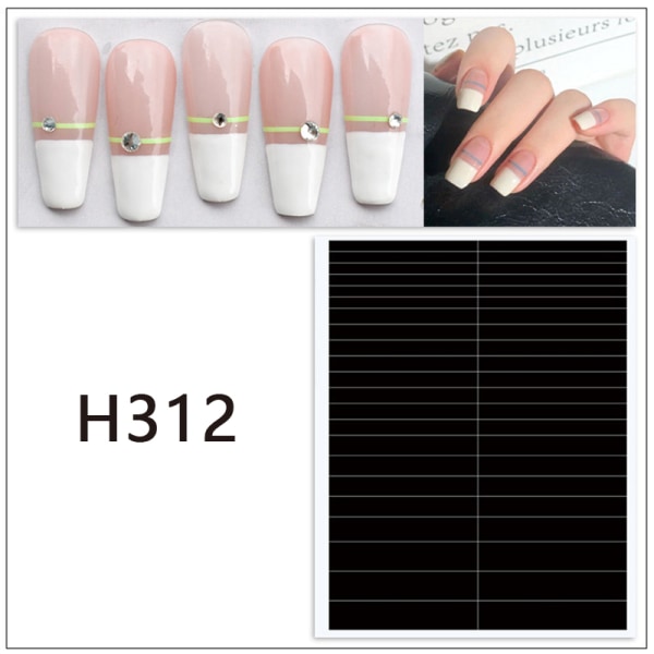 Nail Art Form Fransk Stencil Inkjet Mall Nail Stickers Mani H312