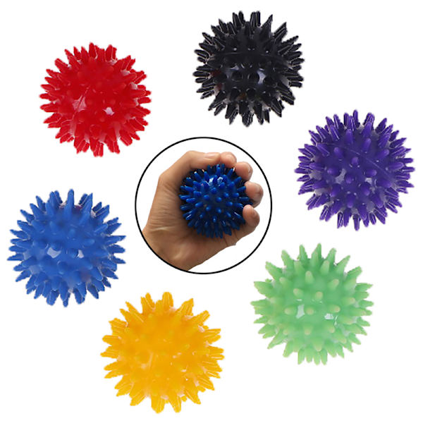 Koko vartaloa piikikäs hierontapallo Kova stressipallo 6 cm Fitness S:lle Blue