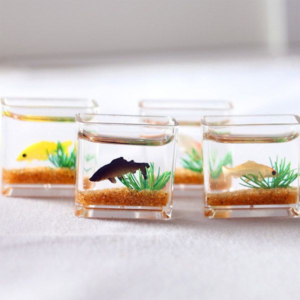 Dukkehus Miniatyr glass fisketankskål Akvarium Doll House Ho A