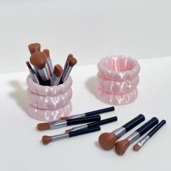 1 sæt 1/12 dukkehus miniature simulation makeup børste penneholder onesize