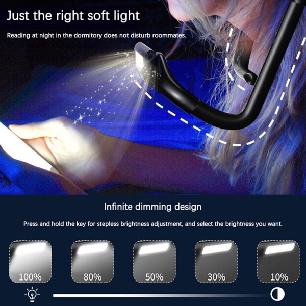 1st dimbar handsfree LED-halslampa Flexibel kramljusbok R White 20df |  White | Fyndiq