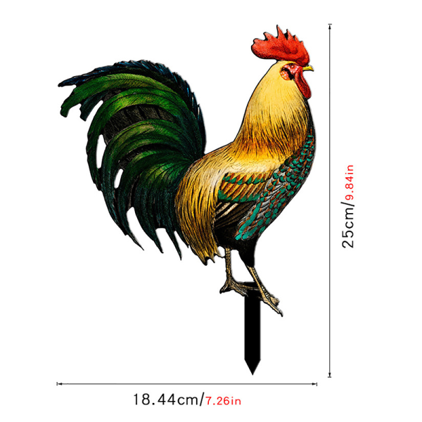 Hanestatue 2D kyllingskulptur for hageinnredning Weatherproo A