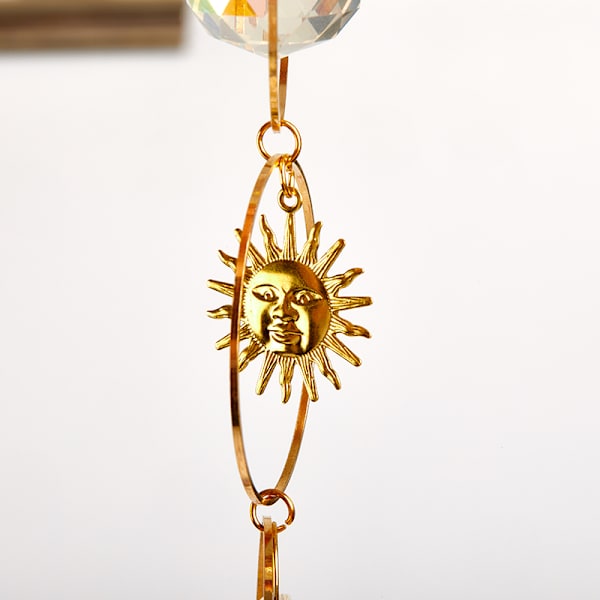 Crystal Sun Catcher Vindueshængende Prisme Dekoration Rainbow Win Gold