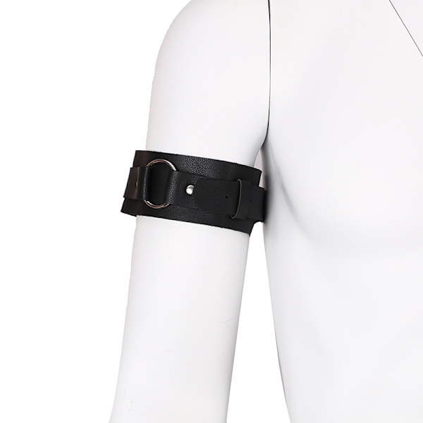 Män PU Läder Armband Armband Sele Bälten Justerbar Bondag