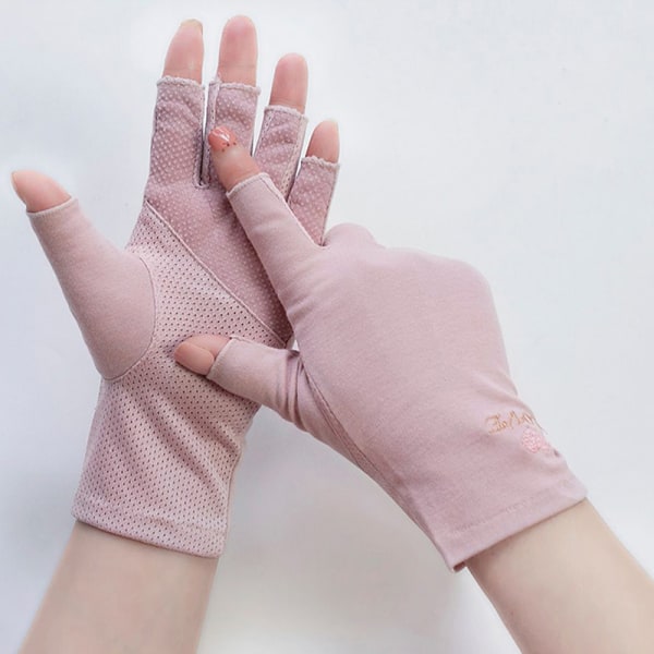 1 pari Anti UV Gloves UV Shield Glove Fingerless Manicure Nail A2