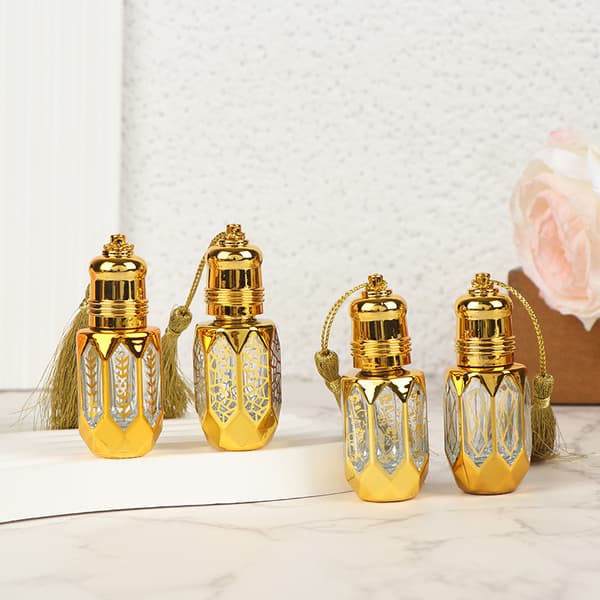 6ML Mini Stålkula Roll-on Flaska Lyx Guld Glas Parfym Sa C