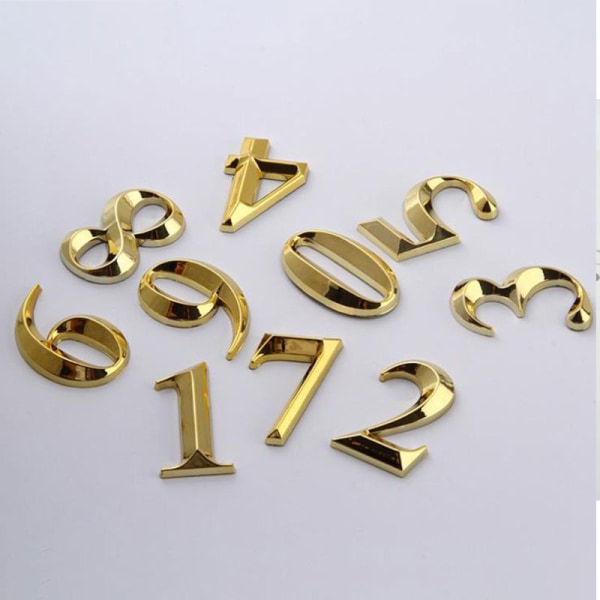 1 stk Højde 5 cm Gyldent hjemmemærkat Adresse Døretikette Guldtilstand 8