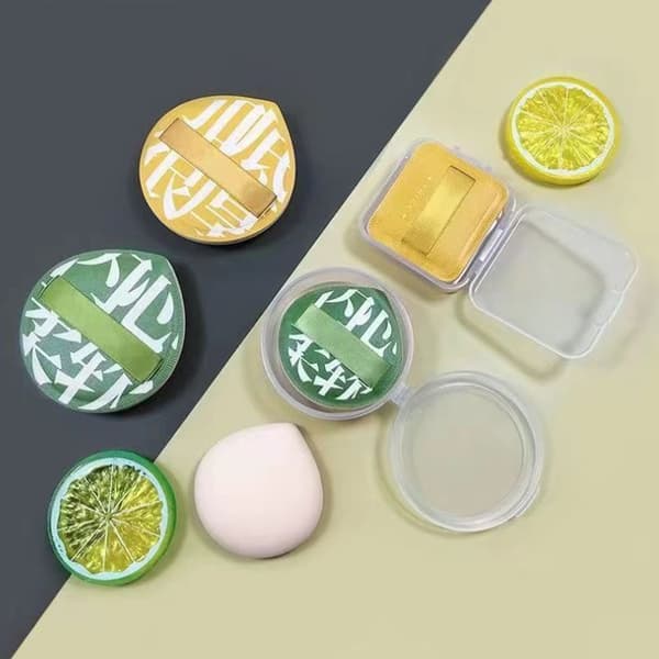Makeup Sponge Puff Set Makeup Powder Concealer Super Soft Cotto Green M