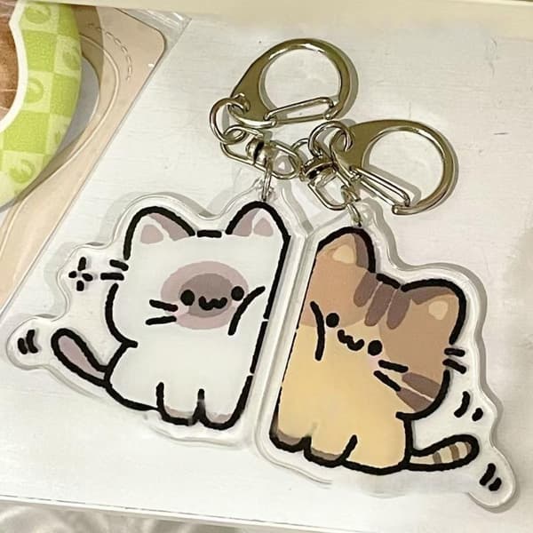 1 par e Katte nøkkelring anheng 1pair