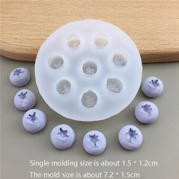 1 stk 3D Blåbær Hindbær Silikoneform DIY Simulation Frugt F E