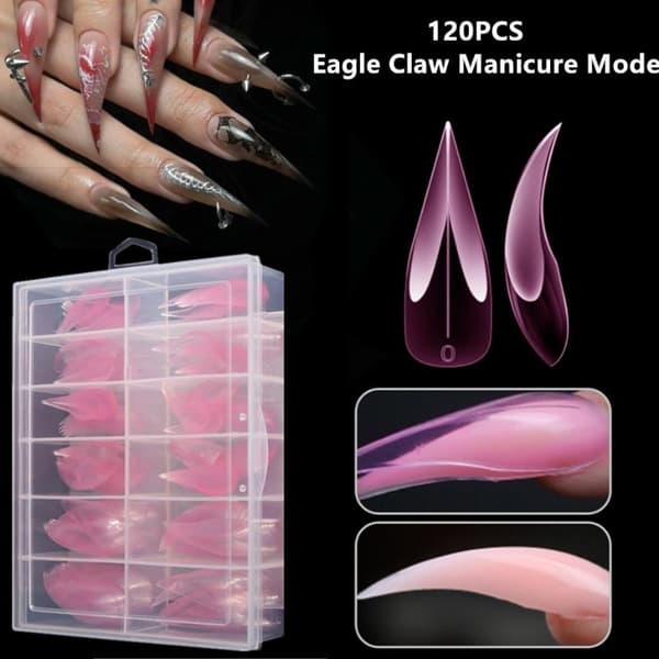 Eagle Claw Nails Full Cover Special Shaped False Nails Nail Ext Pink
