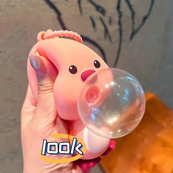 Loopy Blowing Bubble Pinching Joy Nyckelring Kvinnlig Rubin Hänge onesize