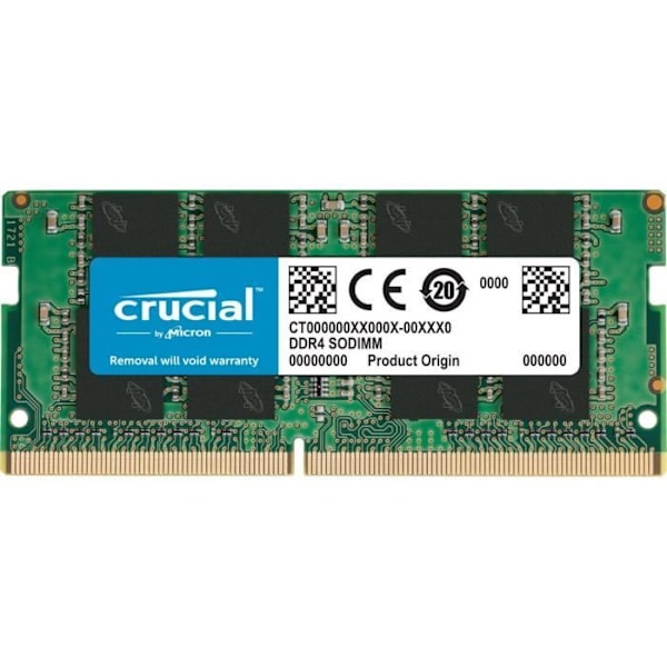 Crucial CT8G4SFS8266 8Go (DDR4, 2666 MT/s, PC4-21300, Single Rank x8, SODIMM, 260-Pin) Minne