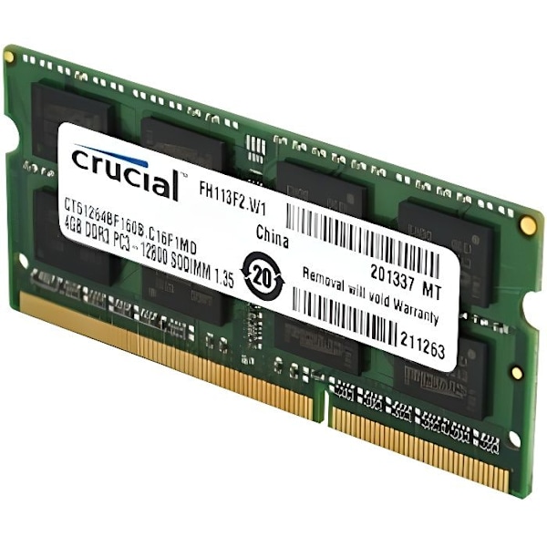 RAM-muistikampa - CRUCIAL - CT102464BF160B - 8 Go - DDR3L SDRAM - 1600 MHz