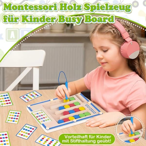 Montessori magnetisk labyrint treleke brettspill for gutter jenter – pedagogisk gave