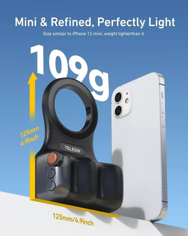 Magnetisk telefongreb - Bluetooth udløserkabel, Ergonomisk sort magnetisk telefongreb