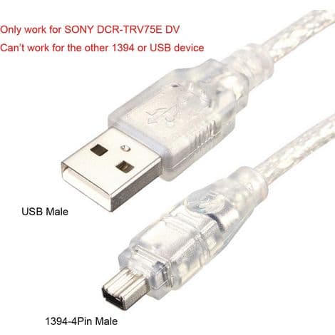 Tilpassbar USB-kabel vs Firewire IEEE 1394 4-pinners iLink ny 1,5 m