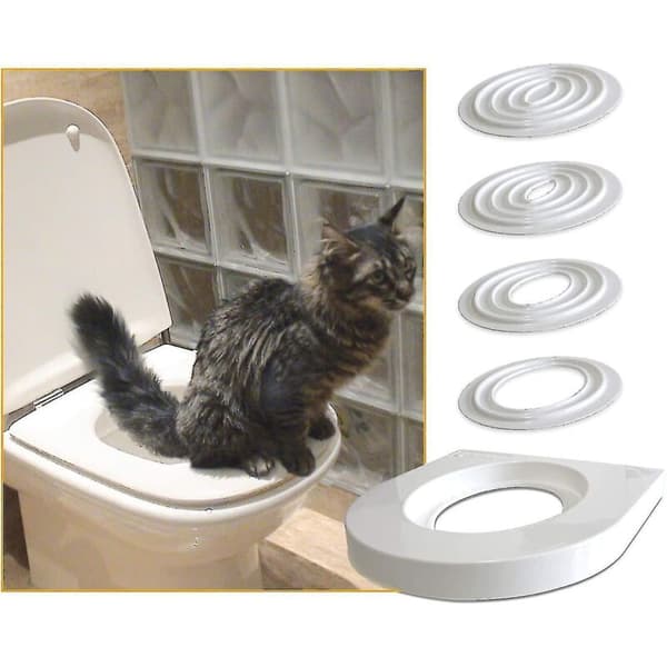 Katttoalettträningskit – Ströfritt system – Enkel installation i standardtoaletter – Giftfri plast