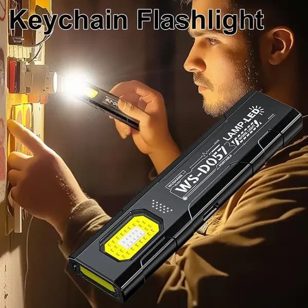 2-pakning USB-C oppladbare lommelykter – 550 lumen LED, 5 lysmoduser, 400 mAh batteri