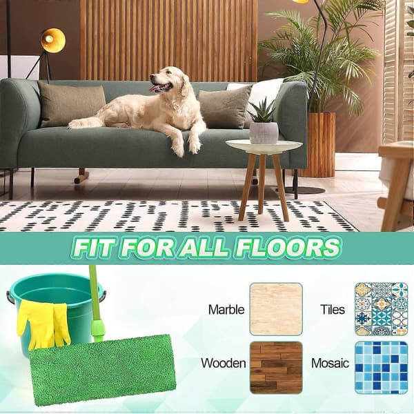 8 stk. genanvendelige mikrofibermoppepuder til Swiffer Sweeper Moppe, tørre moppeklude & våde moppeklude