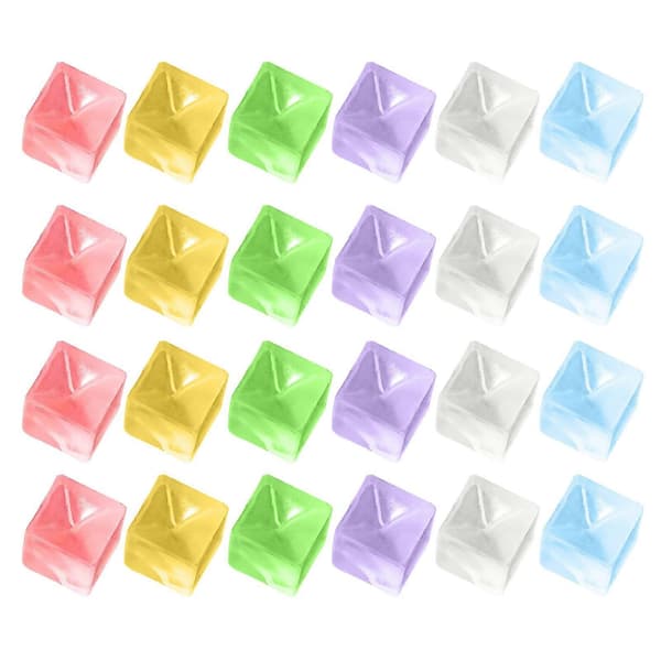 24 stk. isterning-squishies legetøj, langsom rebound TPR stressaflastende mini klar terning klemme sensorisk fidget