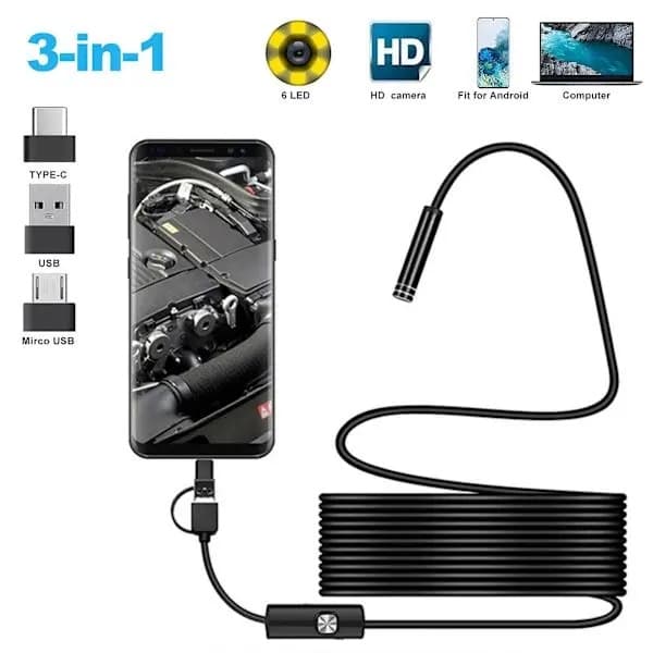 USB-endoskooppikamera Samsungille, Androidille, Windowsille ja MacBookille [Hongkong] 5m