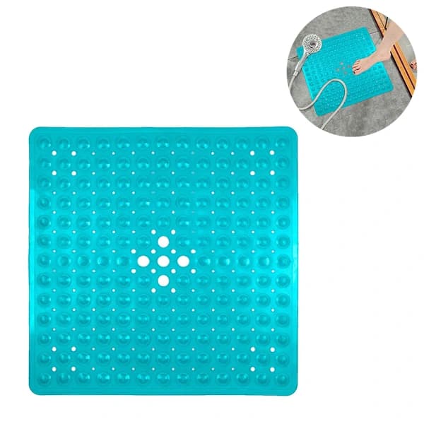 53X53PVC Halkfri Badrumsmatta - Transparent Grön