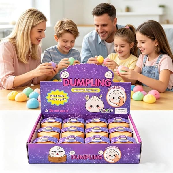 Mystisk dumpling-formet blød og sød julekalender, glitrende dumpling-formet stressbold (voksenstørrelse), kæmpe mini blød og sød dumpling