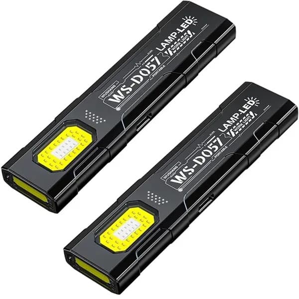 2-pakning USB-C oppladbare lommelykter – 550 lumen LED, 5 lysmoduser, 400 mAh batteri