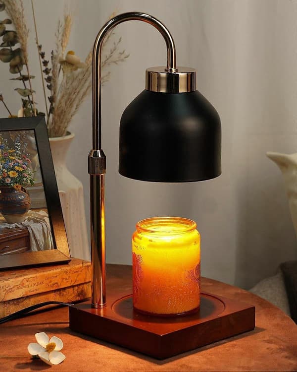 Sort lysvarmerlampe med lysdæmper og timer, lysvarmerlampe med 2 pærer, gaver til mænd far bedstefar, fødselsdagsgaver til ham bror, lys