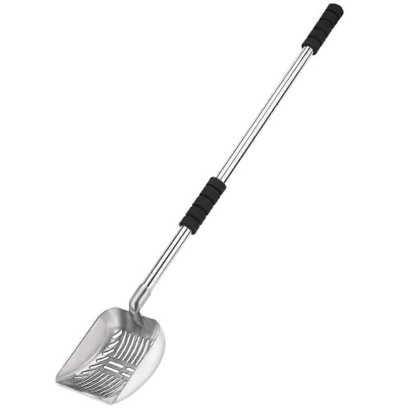 Kattespade i metall med dyp spade og langt håndtak, avtakbar rustfri stål, non-stick kattespade