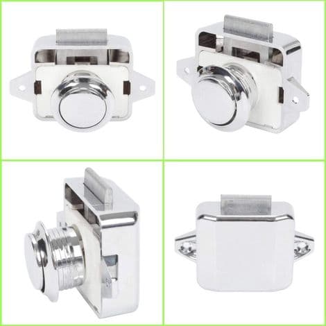 Tryckknappslås för husvagns-/husbilsdörr - 5 delar - Silver