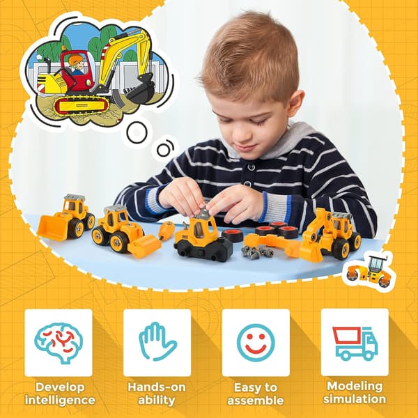 Leker for gutter 3–12 år: traktor, gravemaskin, bilsett, julegave 3–9 år.